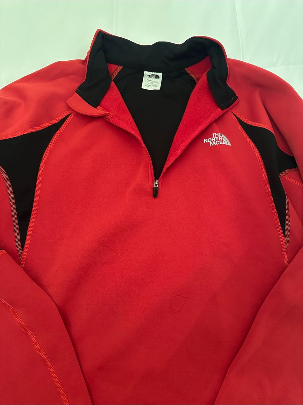 The North Face Red and Black Men's Quarter-Zip Performance Fleece Jacket